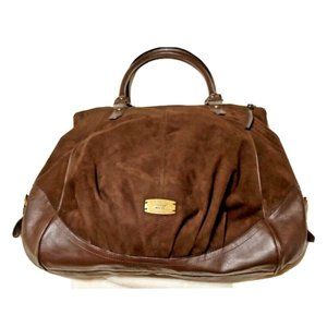 Women's Nine West Large Faux Suede and Leather Shoulder Bag